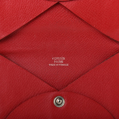 Hermes Epsom Calvi Card Case Rouge Garance 6 of 13