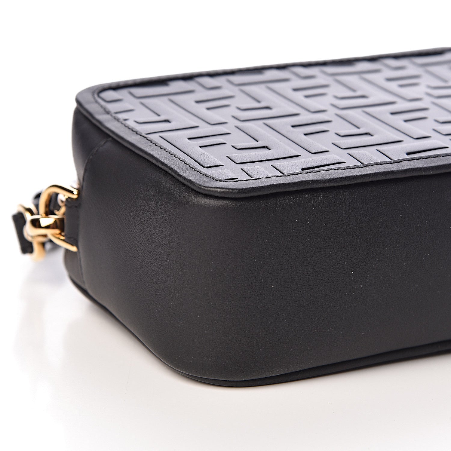 Fendi Vitello Century FF 1974 Embossed Mini Camera Case Black 8 of 10