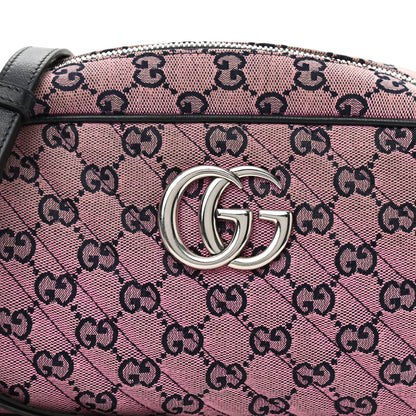 Gucci Monogram Multicolor Matelasse Diagonal Small GG Marmont Chain Shoulder Bag Pink Blue 8 of 11
