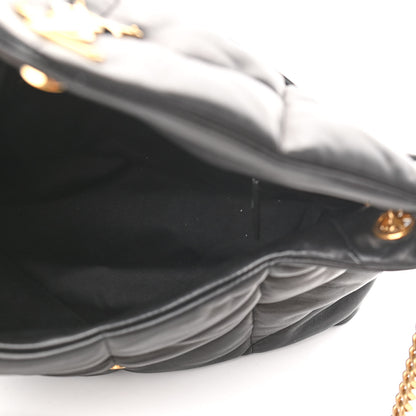 Saint Laurent Lambskin Quilted Medium Loulou Puffer Monogram Chain Satchel Black 5 of 9