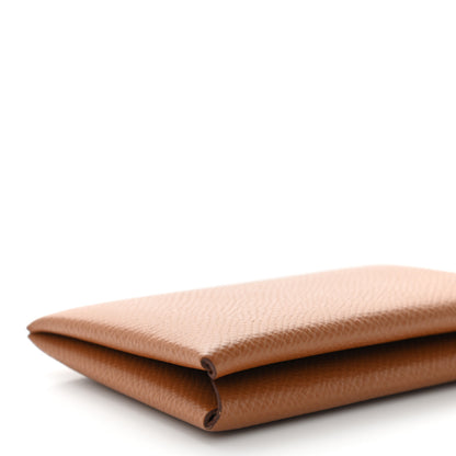 Hermes Epsom Calvi Card Case Gold 7 of 8