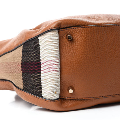 Burberry Brit Calfskin House Check Medium Maidstone Saddle Brown 6 of 11