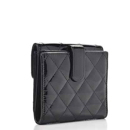 Chanel Patent Quilted Brilliant Compact Wallet Black 3 of 8