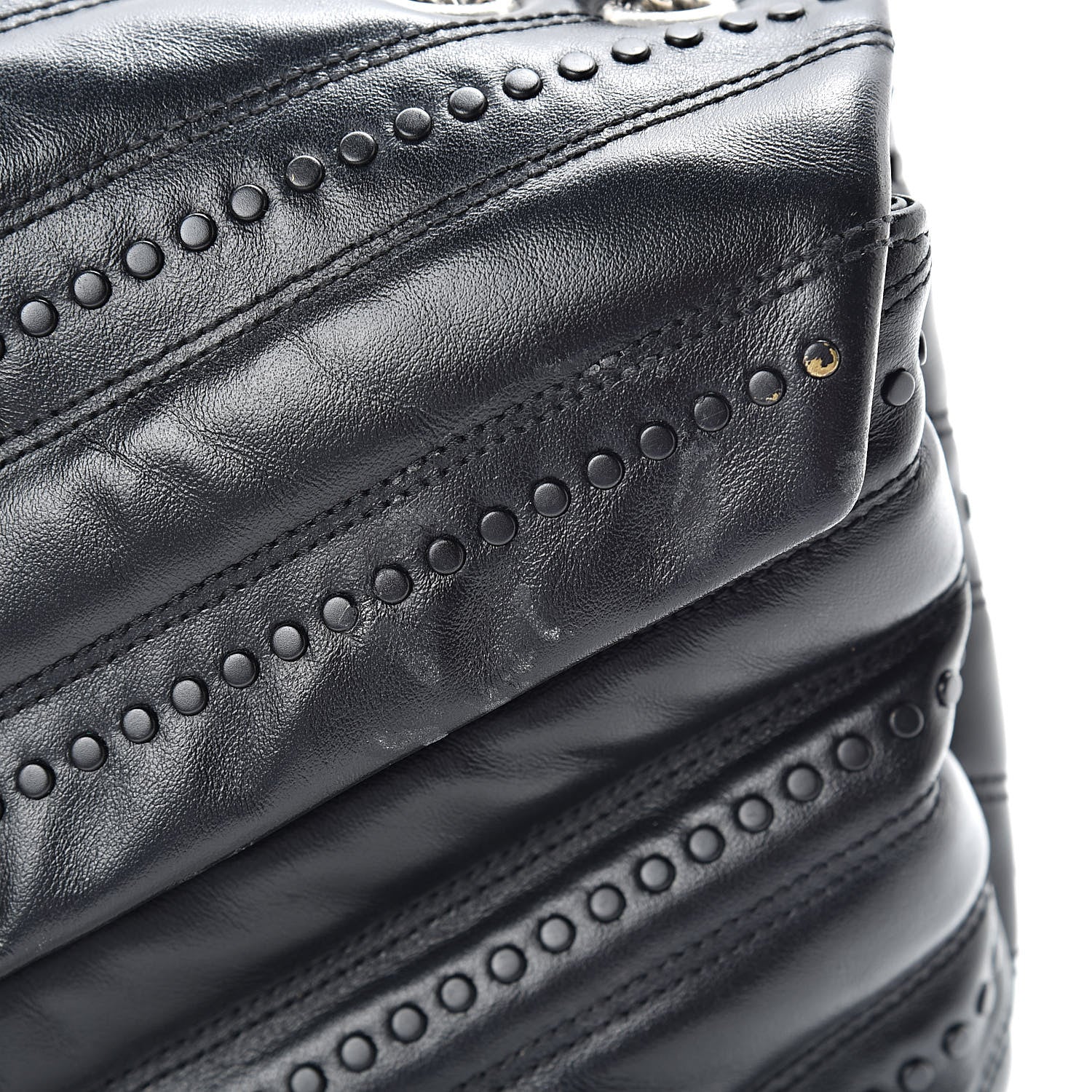 Saint Laurent Calfskin Y Quilted Studded Monogram Small Loulou Chain Satchel Black 15 of 15