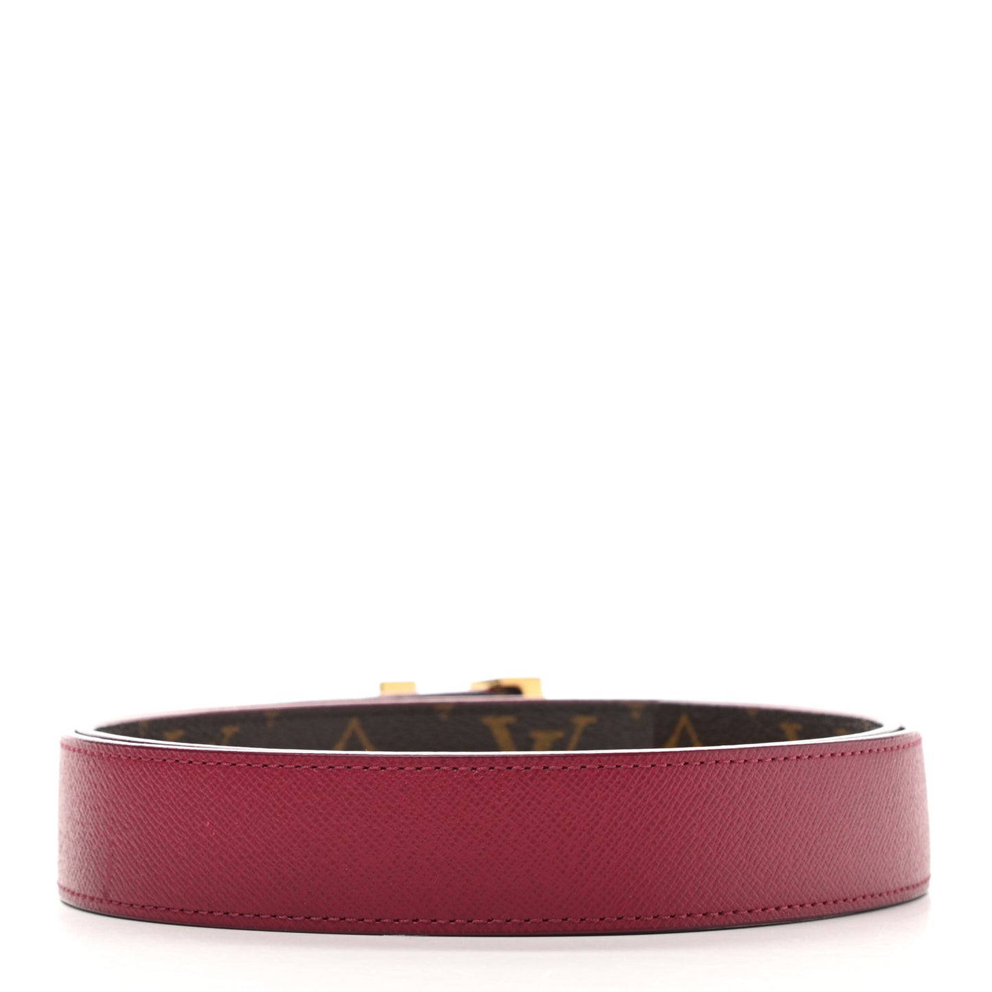 Calfskin Monogram 30mm LV Initiales Reversible Belt 80 32 Fuschia