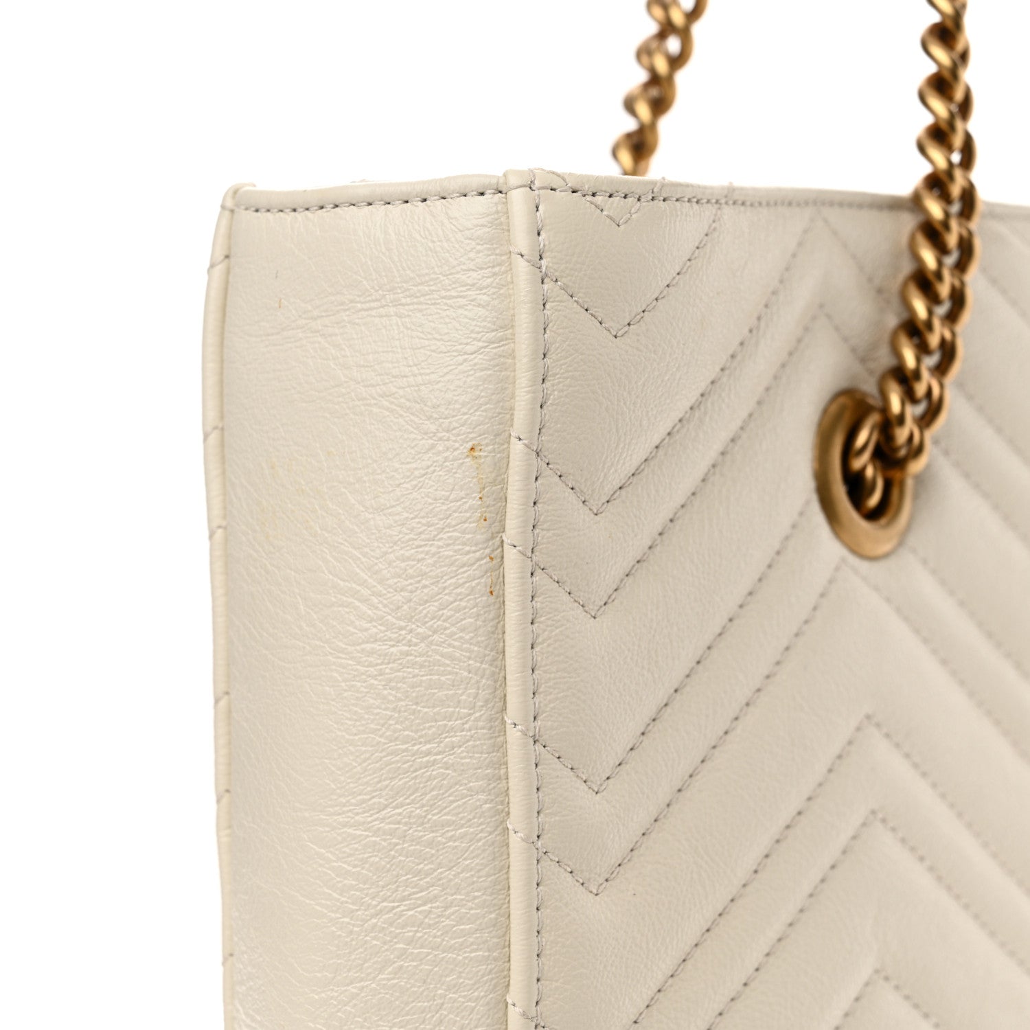 Gucci Vintage Calfskin Matelasse Medium GG Marmont Slim Tote White 11 of 11