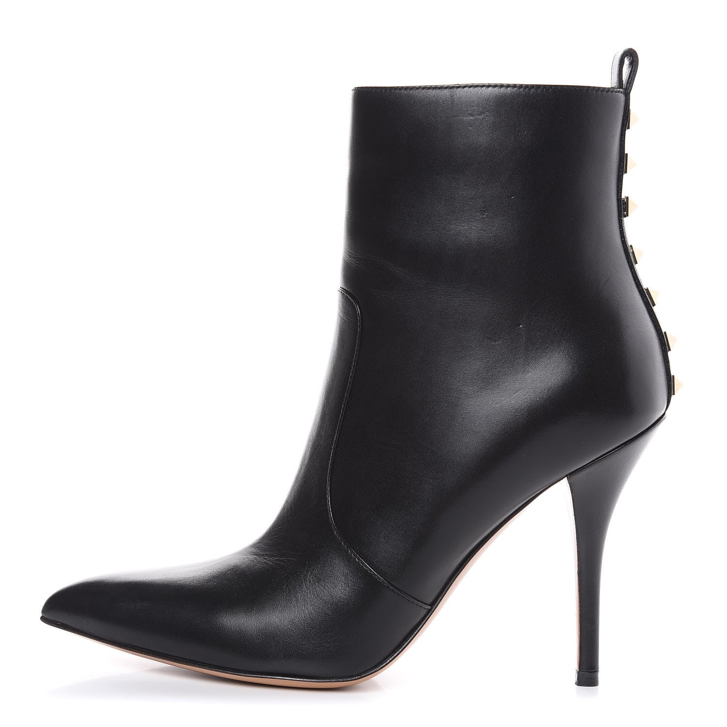 Valentino Garavani Calfskin Rockstud Ankle Booties 37 Black 1 of 10