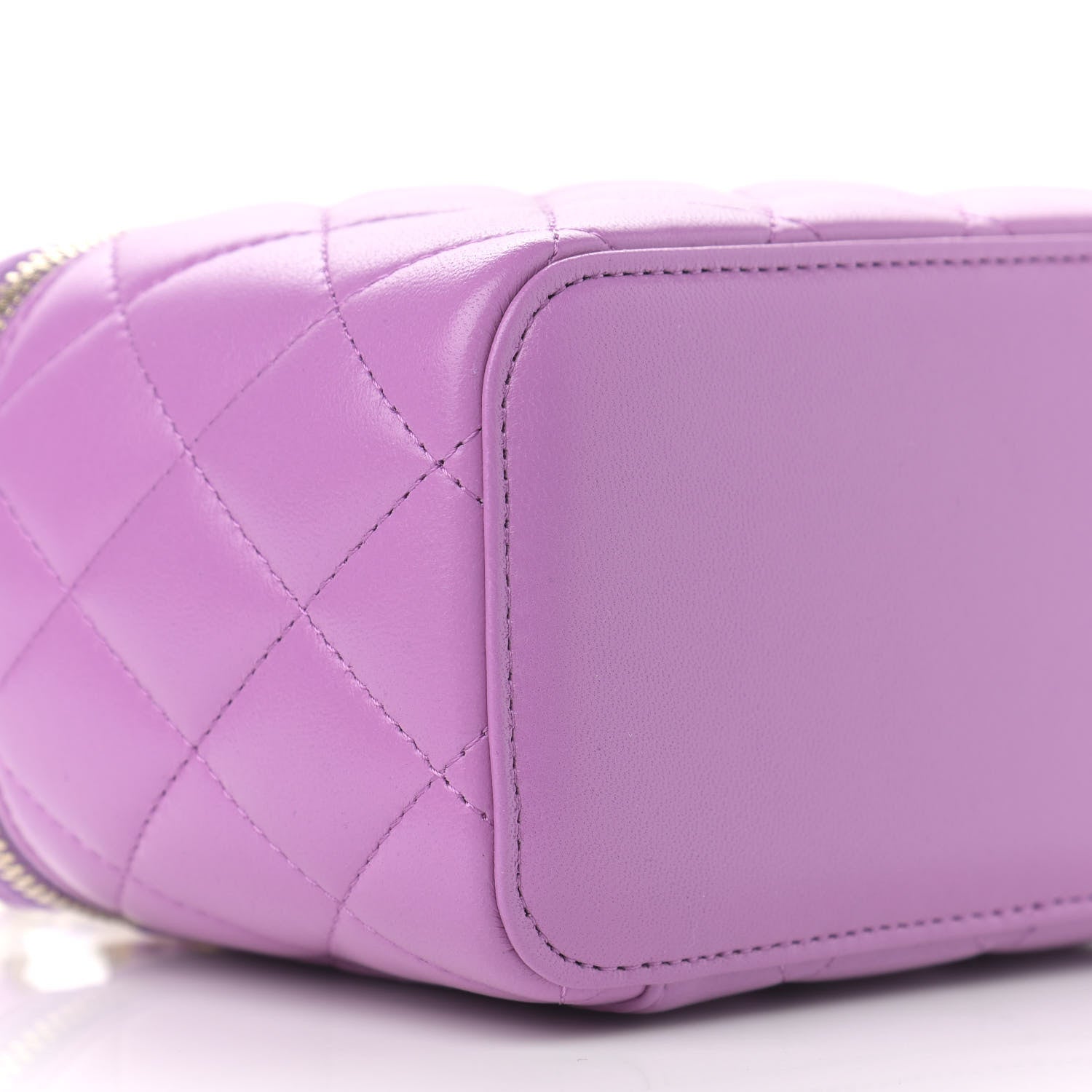Chanel Lambskin Quilted Pearl Crush Small Vanity Case With Chain Purple 9 of 11