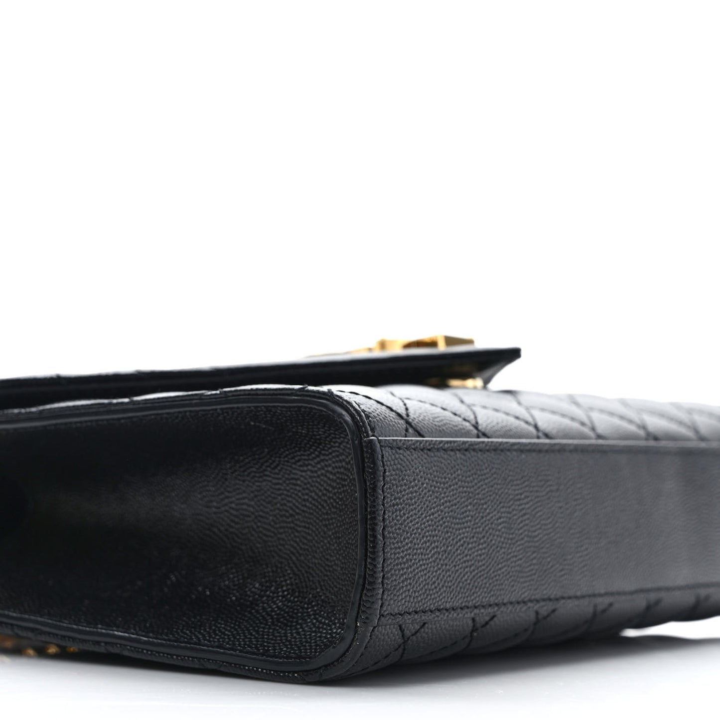 Grain De Poudre Textured Mixed Matelasse Triquilt Medium Monogram Satchel Black