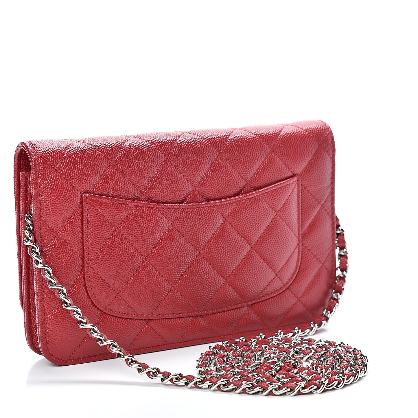 Caviar Quilted Wallet On Chain WOC Red