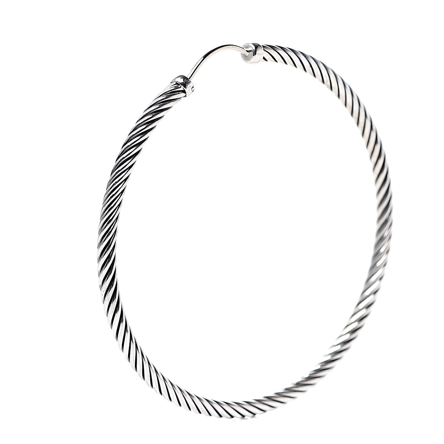 David Yurman Sterling Silver Extra Large Cable Classics Hoop Earrings 3 of 5
