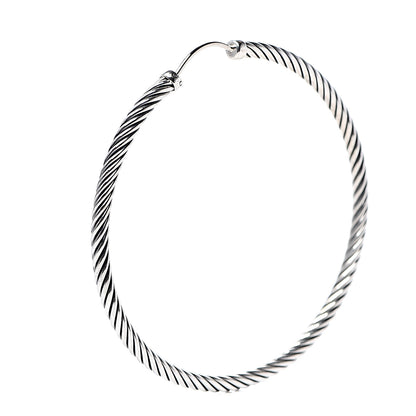 David Yurman Sterling Silver Extra Large Cable Classics Hoop Earrings 3 of 5
