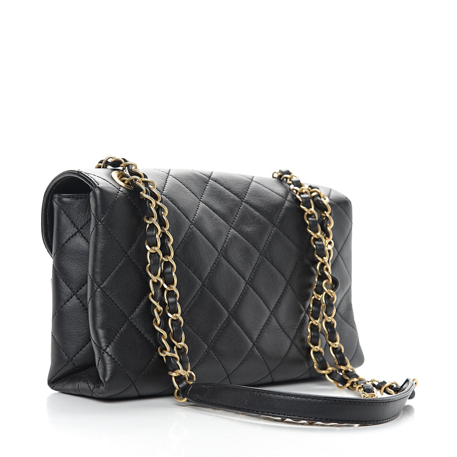 Chanel Calfskin Quilted Enchained Flap Black 2 of 9