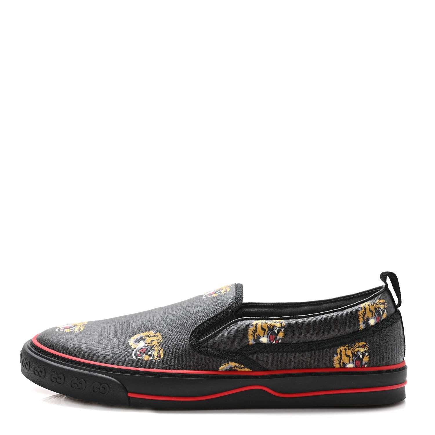 Gucci GG Supreme Monogram Tiger Face Mens 1977 Slip-On Sneakers 12 Black Multicolor 1 of 8