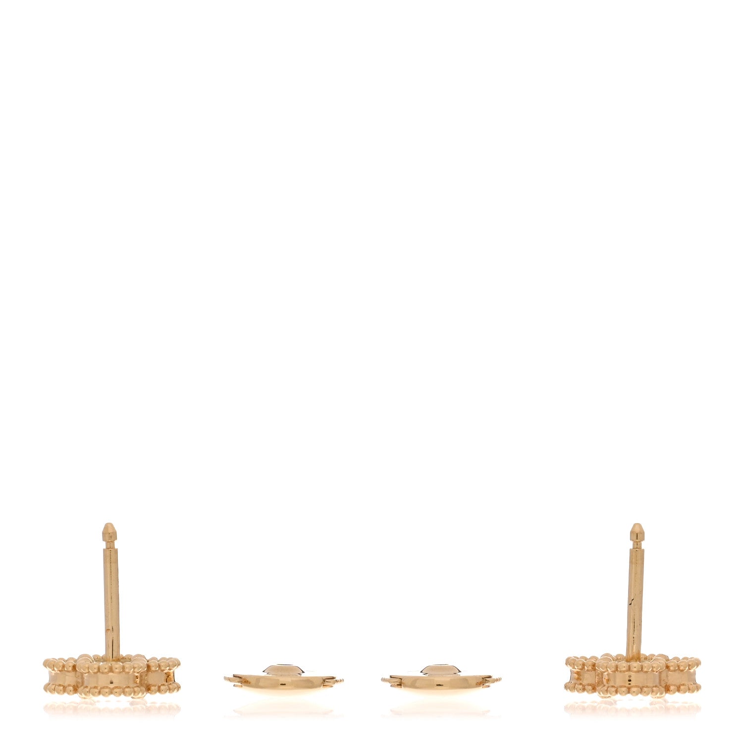 Van Cleef & Arpels 18K Yellow Gold Mother of Pearl Sweet Alhambra Earrings 3 of 5