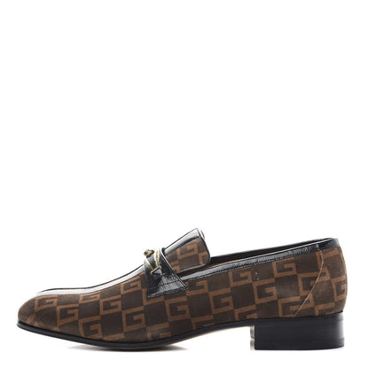Gucci Vernice Naplack Suede Mens Square G Loafers 11 Black Sigaro 1 of 11
