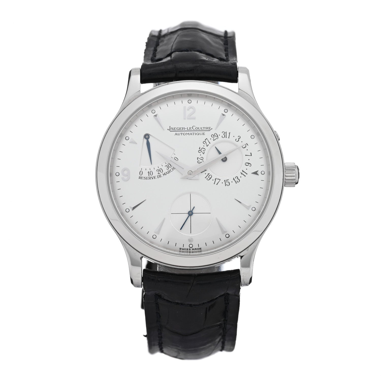 Jaeger-LeCoultre Stainless Steel Alligator 37mm Master Control Reserve de Marche Automatic Watch Q1378420 1 of 4