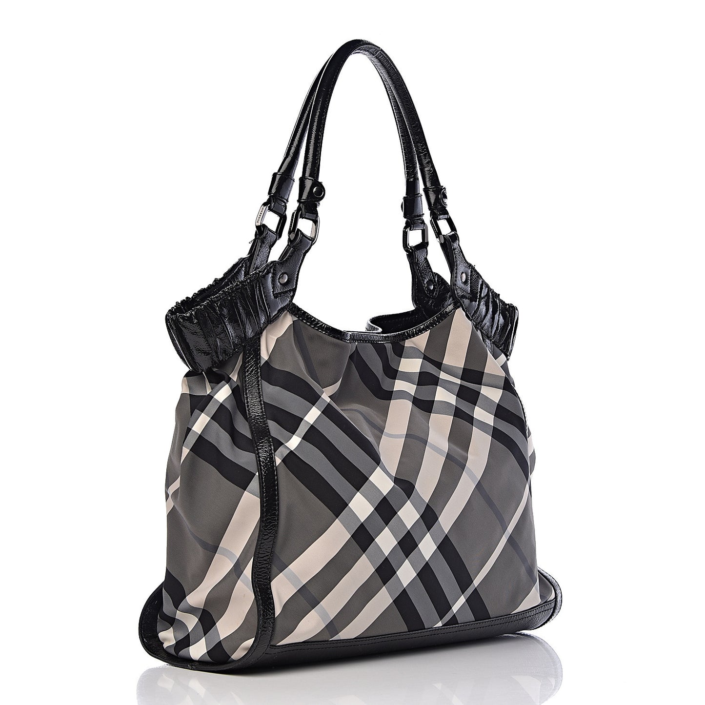 Nylon Beat Check Tote Black