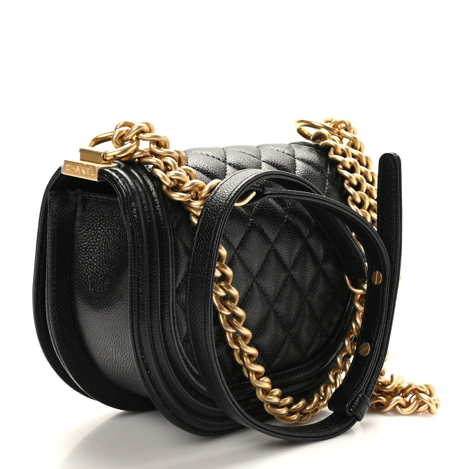 Chanel Caviar Quilted Small Boy Messenger Bag Black 3 of 9