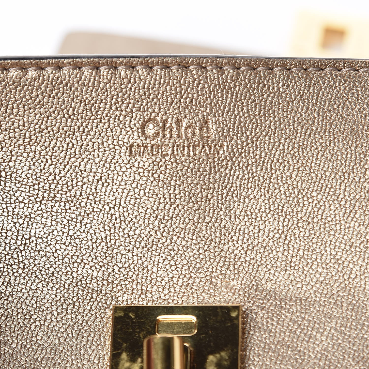 Chloe Metallic Goatskin Mini Drew Shoulder Bag Abstract Gold 6 of 9