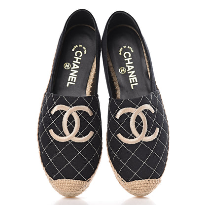 Chanel Fabric Biarritz CC Espadrilles 37 Black 10 of 11