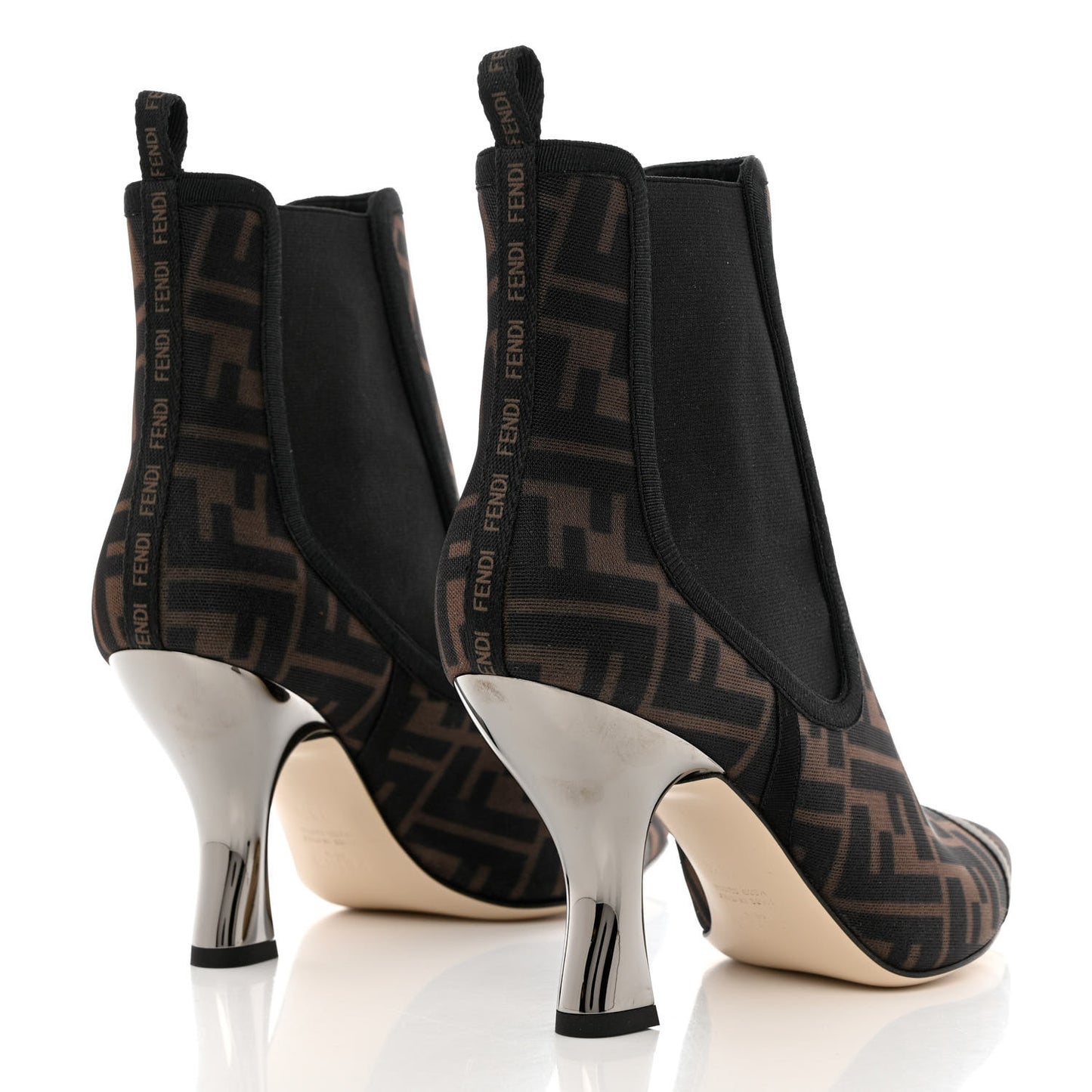 Mesh Tulle FF Colibri 85mm Ankle Booties 38.5 Tobacco Moro Black
