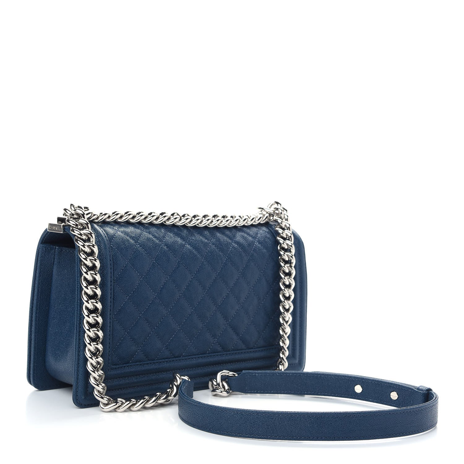 Chanel Caviar Quilted Medium Boy Flap Dark Blue 2 of 8