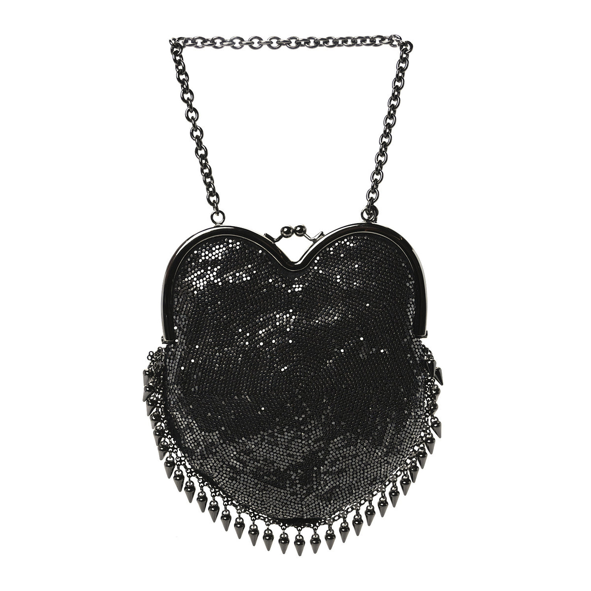 Saint Laurent Satin Mesh Studded Mini Heart Bag Dark Rutenio 1 of 10