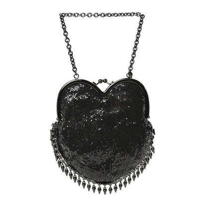 Saint Laurent Satin Mesh Studded Mini Heart Bag Dark Rutenio 1 of 10