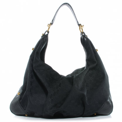 Gucci Monogram Large Jockey Hobo Black 9 of 11