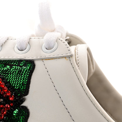 Gucci Calfskin Web Crystal Womens Mouth Ace Sneakers 38 White 10 of 12