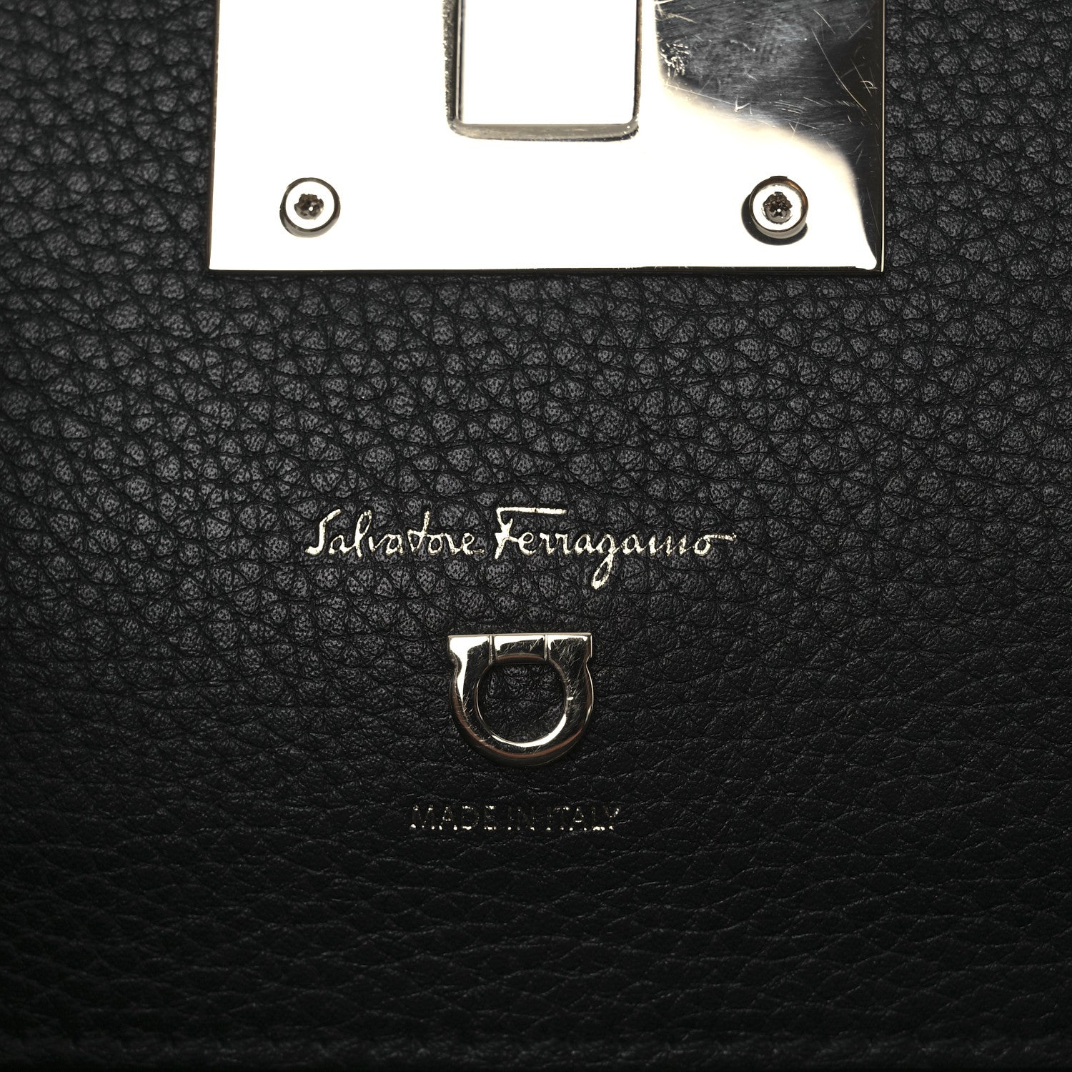 Salvatore Ferragamo Hammered Calfskin The Studio Bag Black 6 of 10