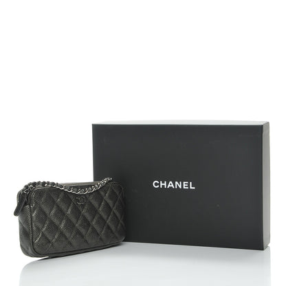 Chanel Caviar Quilted Small Clutch With Chain Dark Charcoal 9 of 12