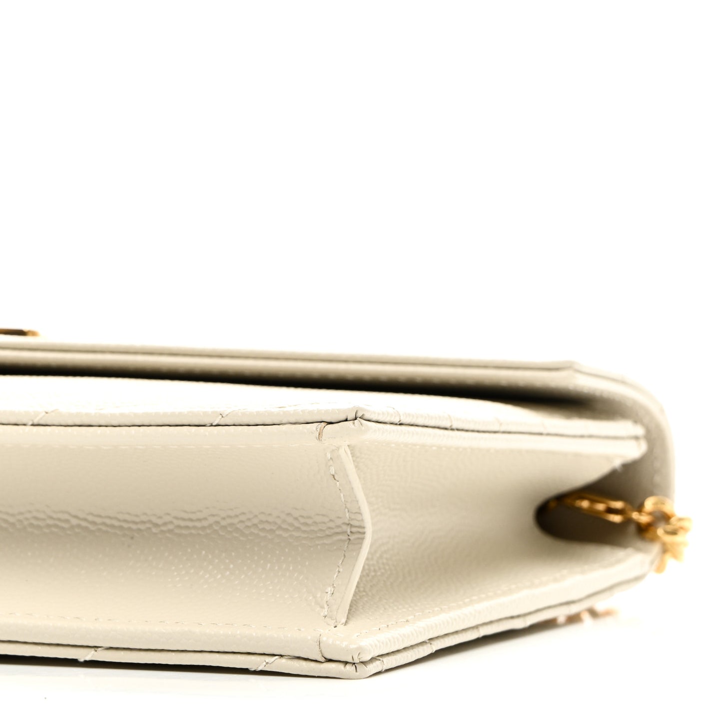 Grain De Poudre Matelasse Chevron Monogram Envelope Chain Wallet Crema Soft