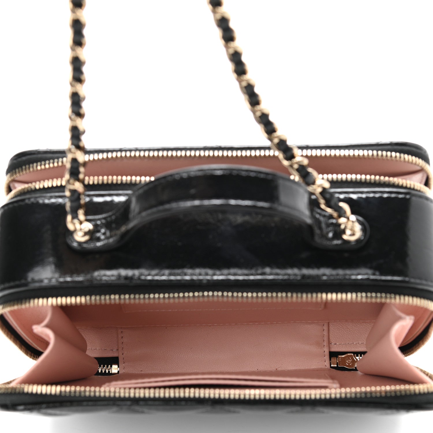 Chanel Shiny Lambskin Quilted CC Vanity Case Black 6 of 12
