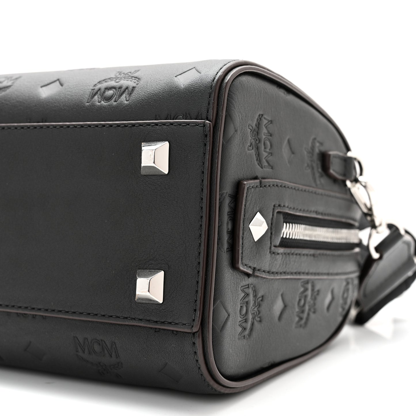 Calfskin Ottomar Monogram Essential Boston Bag Black
