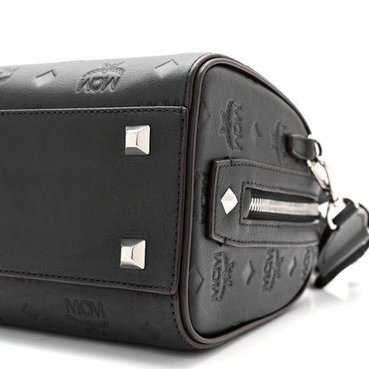 MCM Calfskin Ottomar Monogram Essential Boston Bag Black 10 of 10