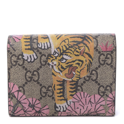 Gucci GG Supreme Monogram Bengal Card Case Beige Pink 1 of 11