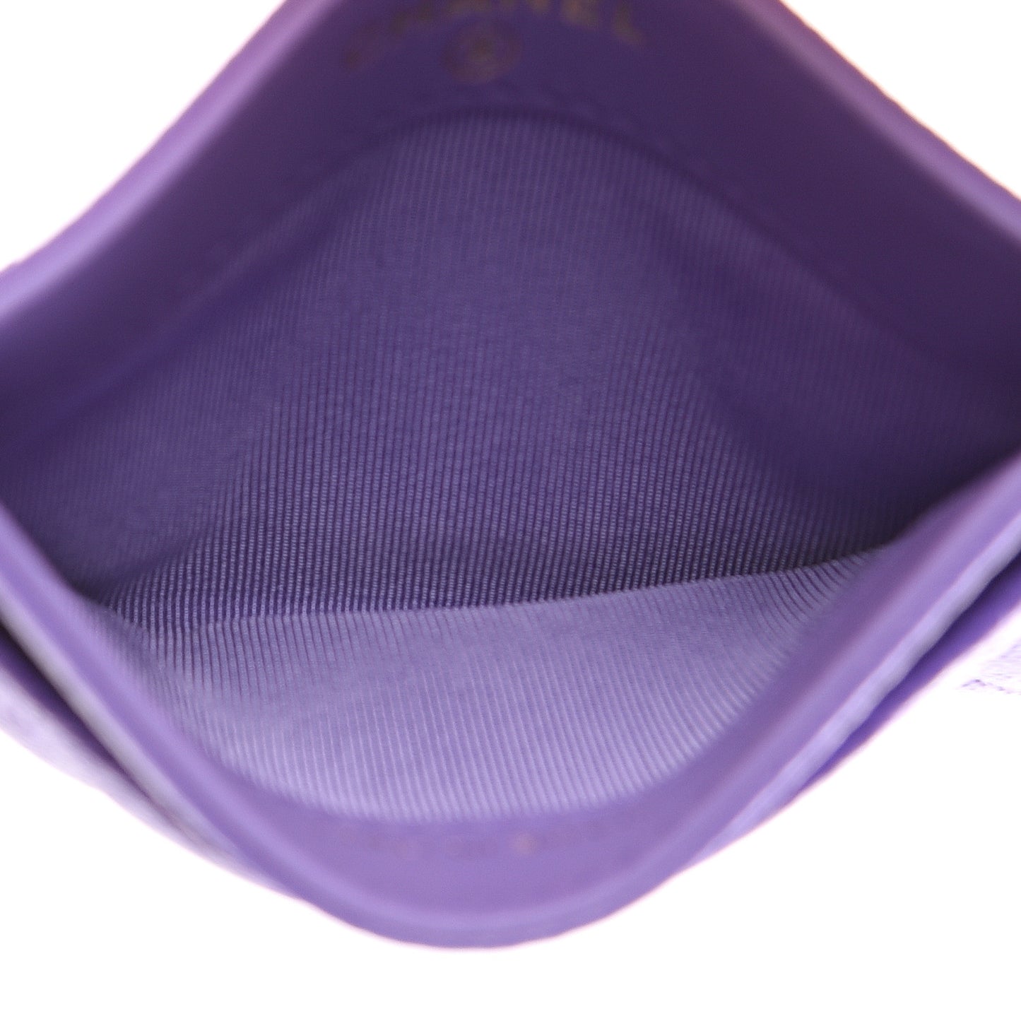 Caviar Quilted Card Holder Purple