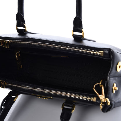 Prada Saffiano Lux Mini Double Zip Tote Nero Black 6 of 9