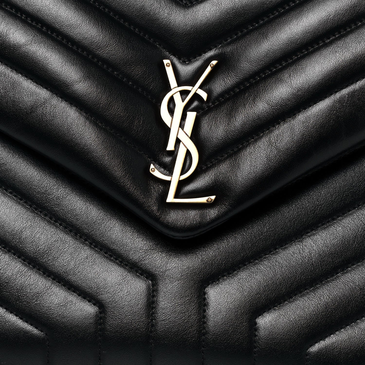 Saint Laurent Calfskin Y Quilted Monogram Large Loulou Chain Satchel Black 7 of 13
