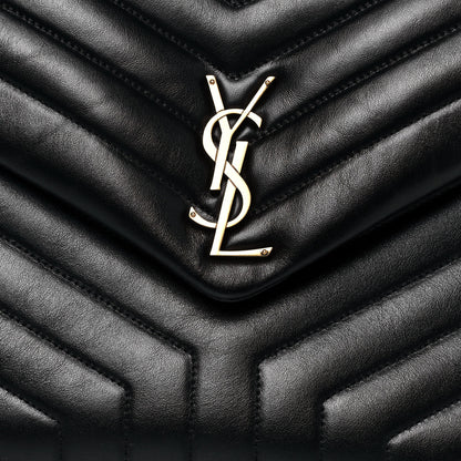 Saint Laurent Calfskin Y Quilted Monogram Large Loulou Chain Satchel Black 7 of 13