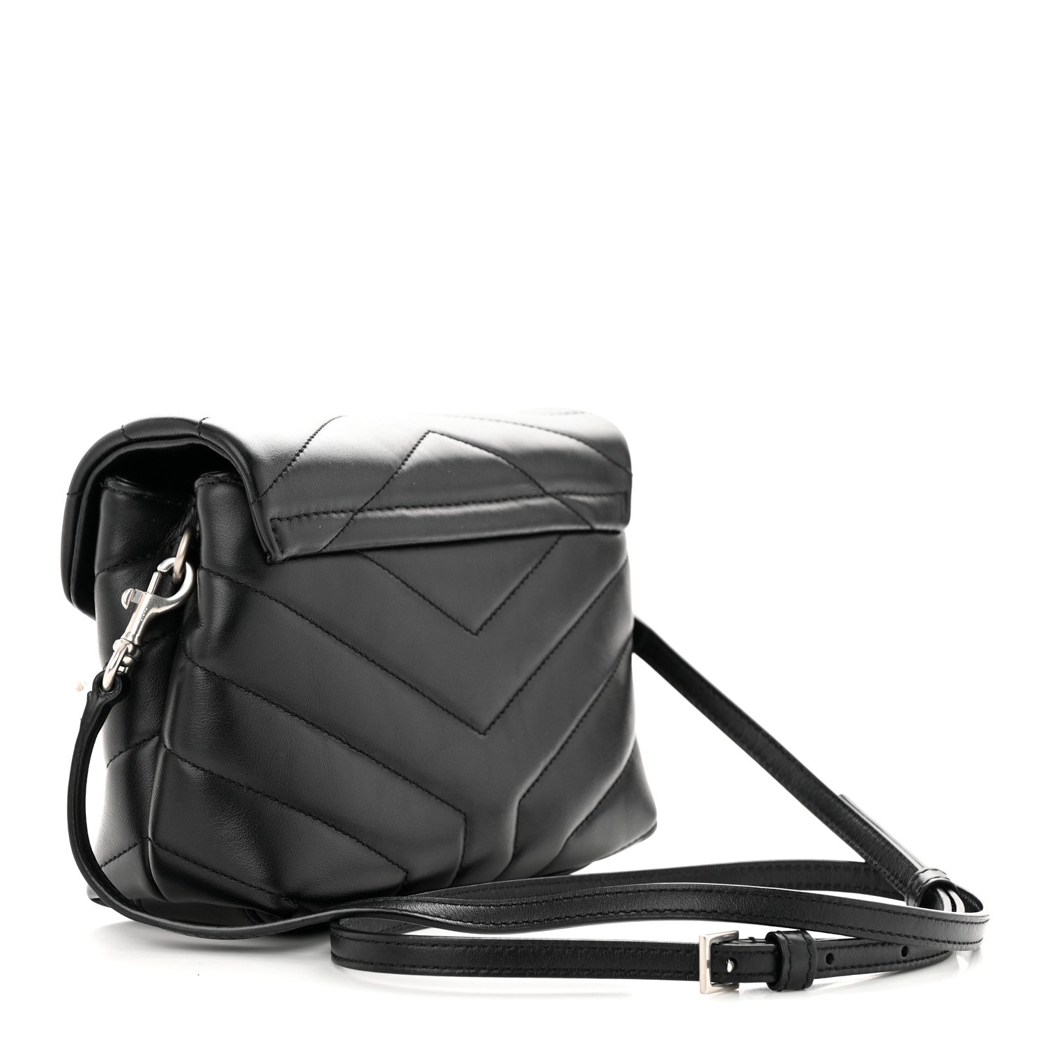 Saint Laurent Calfskin Y Quilted Monogram Toy Loulou Crossbody Bag Black 3 of 13