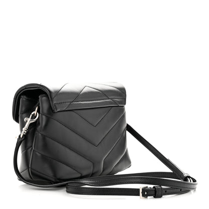Saint Laurent Calfskin Y Quilted Monogram Toy Loulou Crossbody Bag Black 3 of 13