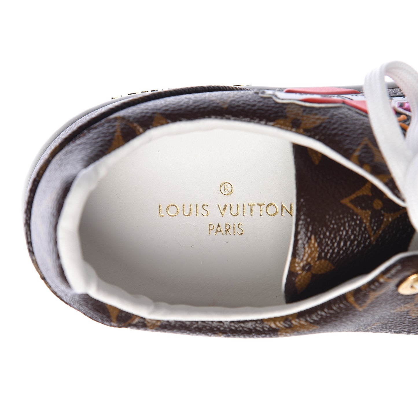 Calfskin Monogram LV Black Heart Sneakers 37.5 Cacao