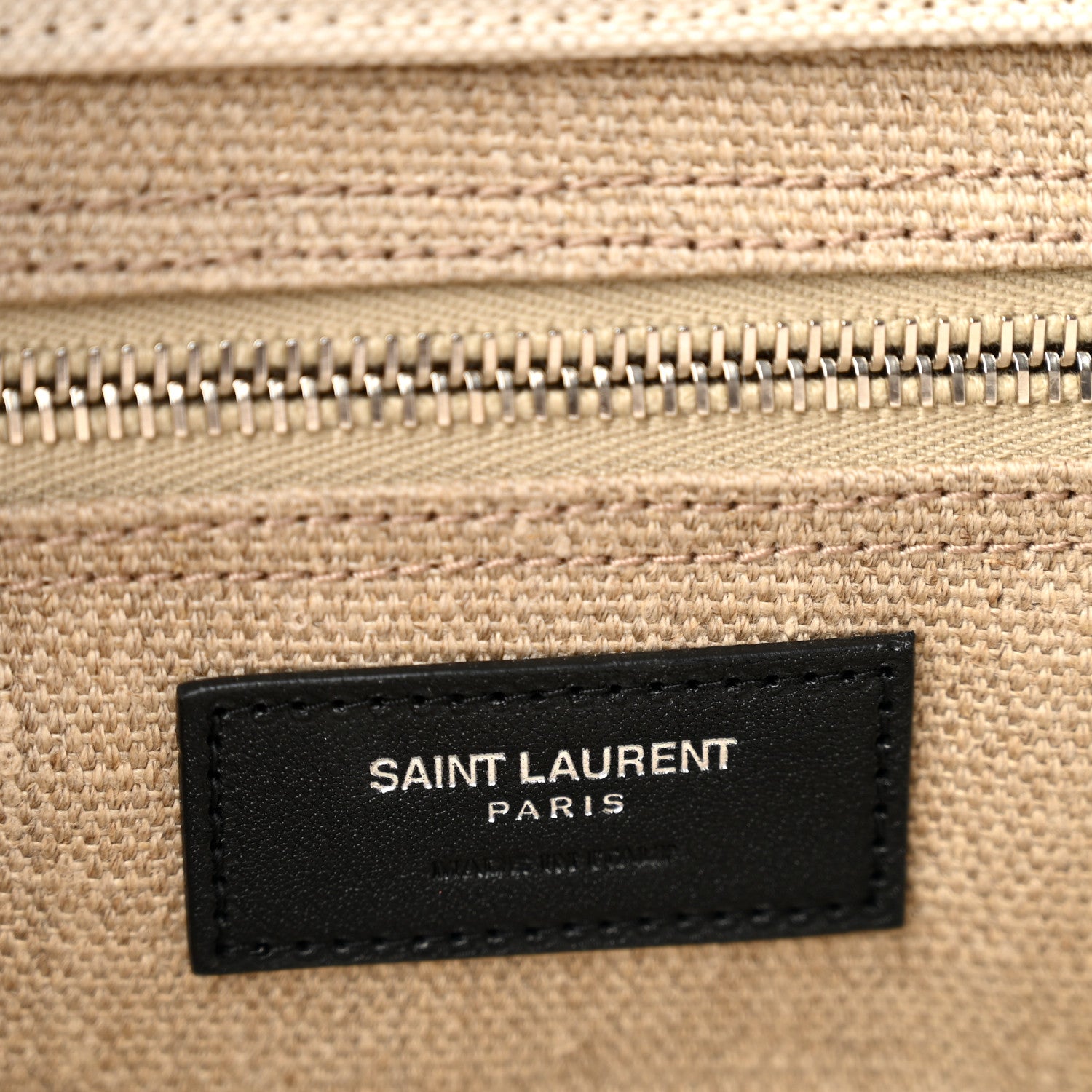Saint Laurent Linen Calfskin Rive Gauche Tote Optic White 6 of 11
