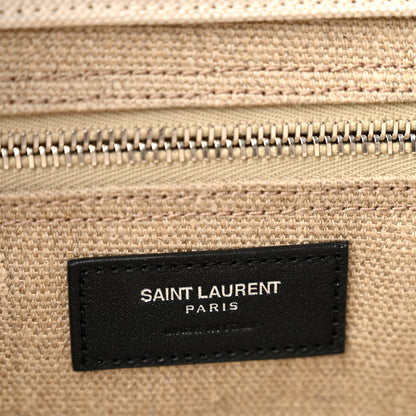 Saint Laurent Linen Calfskin Rive Gauche Tote Optic White 6 of 11