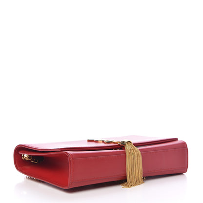 Saint Laurent Smooth Calfskin Medium Classic Monogram Kate Tassel Satchel New Red 4 of 16