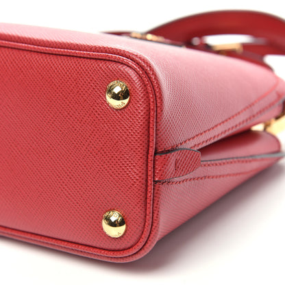Prada Saffiano Cuir Micro Matinee Tote Fiery Red 9 of 9