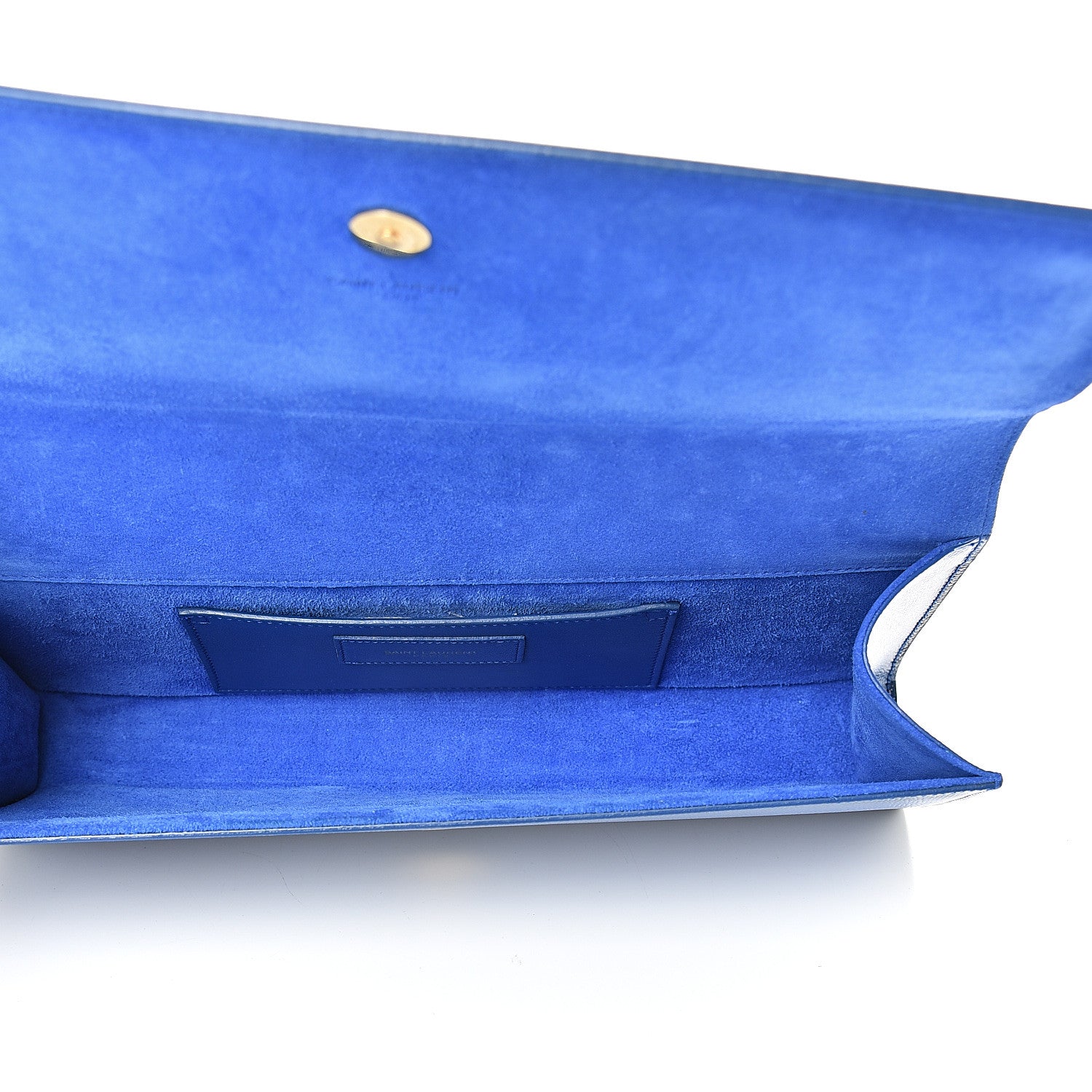 Saint Laurent Grain De Poudre Classic Monogram Cassandre Clutch Royal Blue 4 of 11
